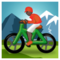 Person Mountain Biking - Black emoji on Samsung